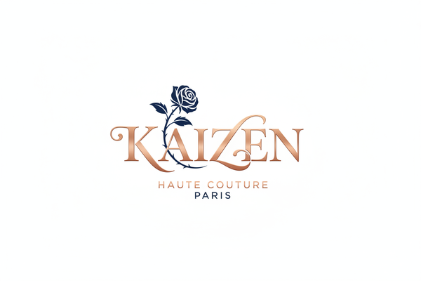 Logo KAIZEN Version 2 - Or Rose & Bleu Marine